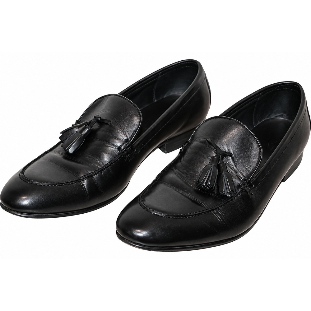 Marciante and Company Tassel Leather Loafers Men 9.5 D Black
